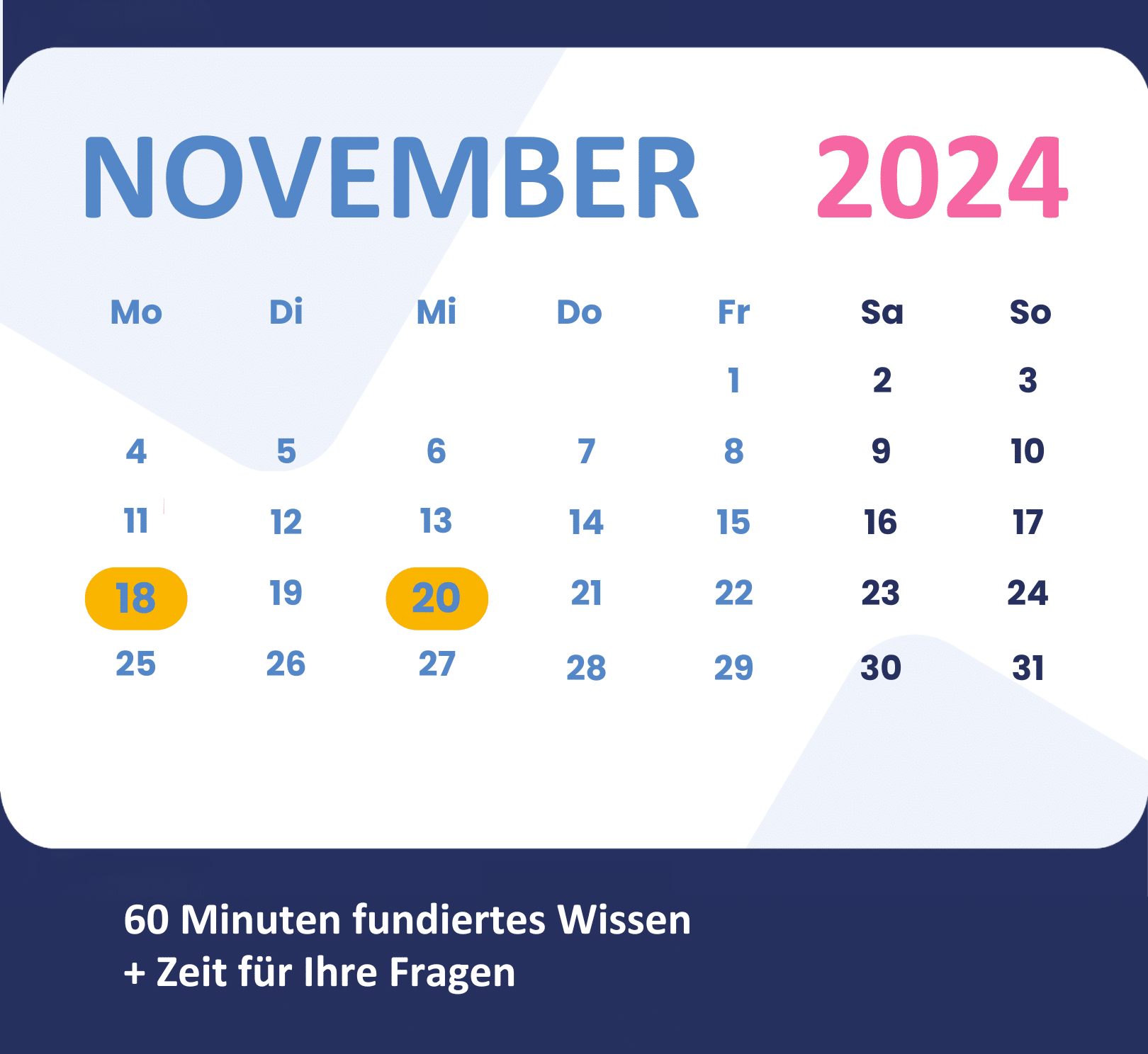 Webinar E Rechnung Kalender November 2024